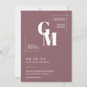 Invitation Simple Dusty violet moderne minimaliste Mariage QR (Devant)