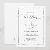 Invitation Simple Écriture Calligraphique Mariage (Devant / Derrière)