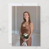 Invitation Simple écriture manuscrite Élégante photo rose (Dos)