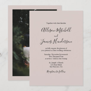 Invitation Simple écriture minimaliste de script Mariage phot