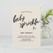 Invitation Simple écriture moderne à la main Baby Sprinkel Cr (Debout devant)