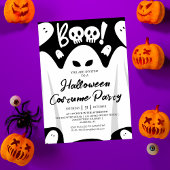Invitation Simple Éffrayant Boo Ghost Halloween Costume Party