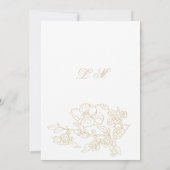 Invitation Simple élégance blanc or floral Numéros de tableau (Dos)