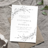 Invitation Simple élégance botanique couronne mariage rustiqu