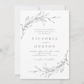 Invitation Simple élégance botanique couronne mariage rustiqu (Devant)