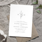 Invitation Simple élégance botanique monogramme rustique mari