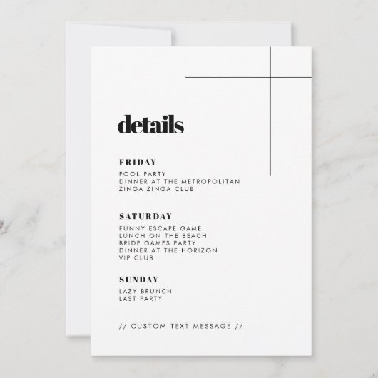 Invitation Simple élégance chic bachelorette week-end photo (Dos)