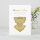 Invitation Simple Elegance Gold Corset Lingerie Fête des mari (Debout devant)
