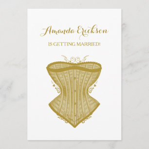 Invitation Simple Elegance Gold Corset Lingerie Fête des mari