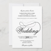 Invitation Simple Elégance minimaliste Mariage noir et blanc (Devant)