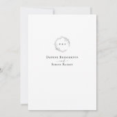 Invitation Simple élégance monogramme couronne mariage rustiq (Dos)