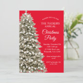 Invitation Simple élégance Noël Arbre rouge Noël (Debout devant)