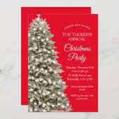 Invitation Simple élégance Noël Arbre rouge Noël (Devant / Derrière)