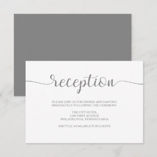 Invitation Simple Élégance   Réception Minimaliste Grise et B