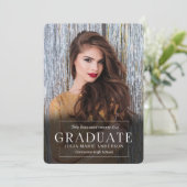 Invitation Simple Elegance VERT Photo 2025 Graduation (Debout devant)