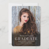 Invitation Simple Elegance VERT Photo 2025 Graduation (Devant)