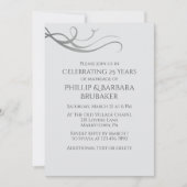 Invitation Simple Élégant 25e anniversaire de mariage (Devant)