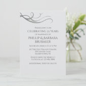Invitation Simple Élégant 25e anniversaire de mariage (Debout devant)