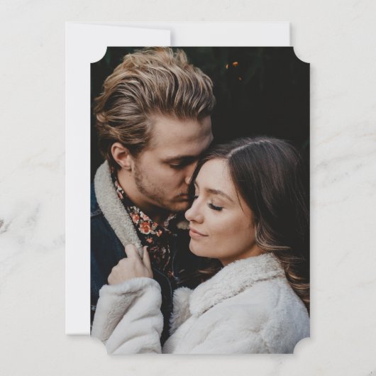 Invitation Simple Elegant 2 Photo Overlay Script Mariage (Dos)