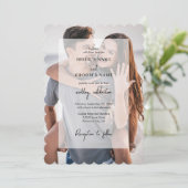 Invitation Simple Elegant 2 Photo Overlay Script Mariage (Debout devant)