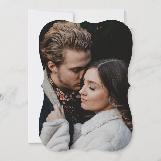 Invitation Simple Élégant 2 superposition de photos Script Ma (Dos)