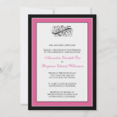 Invitation Simple Elegant 5x7 Noir / Fuschia Mariage Inviter (Devant)