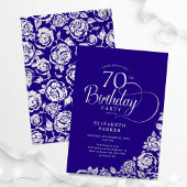 Invitation Simple élégant 70e anniversaire violet Roses d'arg