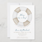 Invitation Simple Elegant Ahoy C'est un Baby shower mignon ga (Devant)