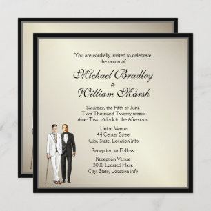 Invitation simple Elegant Antique Gold Wedding