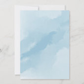 Invitation Simple Elegant Aquarelle Bleu Oh Baby shower (Dos)