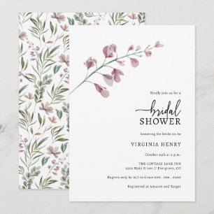 Invitation Simple Élégant Baby Shower Botanique