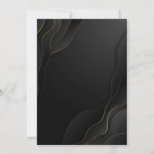 Invitation Simple Elegant Black & Gold Floral Enregistrer la  (Dos)