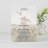 Invitation Simple Elegant Black & White Photo Wedding (Debout devant)