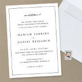 Invitation Simple Elegant Blanc Frontière noire Mariage islam