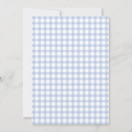 Invitation Simple Elégant Bleu En vichy Plaid Baby shower gar (Dos)