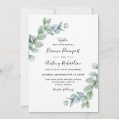 Invitation Simple Elegant Boho Eucalyptus Mariage de verdure (Devant)