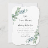 Invitation Simple Elegant Boho Eucalyptus Mariage de verdure (Devant)