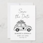 Invitation Simple Élégant Boho Photo Mariage Enregistrer La D (Devant)