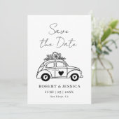 Invitation Simple Élégant Boho Photo Mariage Enregistrer La D (Debout devant)