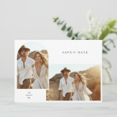 Invitation Simple Elegant Boho Photo Wedding Enregistrer la d (Debout devant)