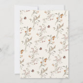 Invitation Simple Elégant Boho Rustique Mariage Floral (Dos)