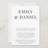 Invitation Simple Elegant Bold Intimate Courthouse Mariage (Devant)