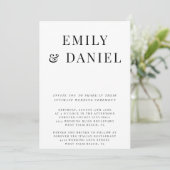 Invitation Simple Elegant Bold Intimate Courthouse Mariage (Debout devant)