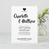 Invitation Simple Elegant Bold Script Photo Modern Wedding (Debout devant)