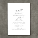 Invitation Simple Elégant Botanique 21ème Anniversaire<br><div class="desc">Un simple bâton botanique dessiné à la main se combine à la calligraphie aérée et à la typographie traditionnelle pour créer un design de fusion qu'un homme ou une femme serait à l'aise d'utiliser. Texte gris foncé sur blanc est le choix parfait pour toute saison.</div>