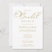 Invitation Simple Élégant Brunch de Mariage au Script avec Fe (Devant)