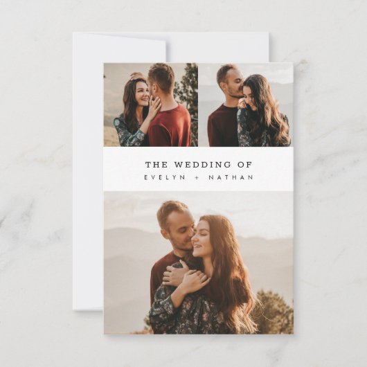 Invitation Simple Elegant Budget Photo Collage Wedding (Devant)