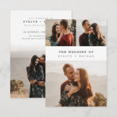Invitation Simple Elegant Budget Photo Collage Wedding (Devant / Derrière)
