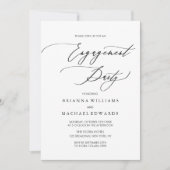 Invitation Simple Elegant Calligraphy Engagement Party (Devant)