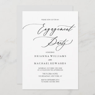 Invitation Simple Elegant Calligraphy Engagement Party